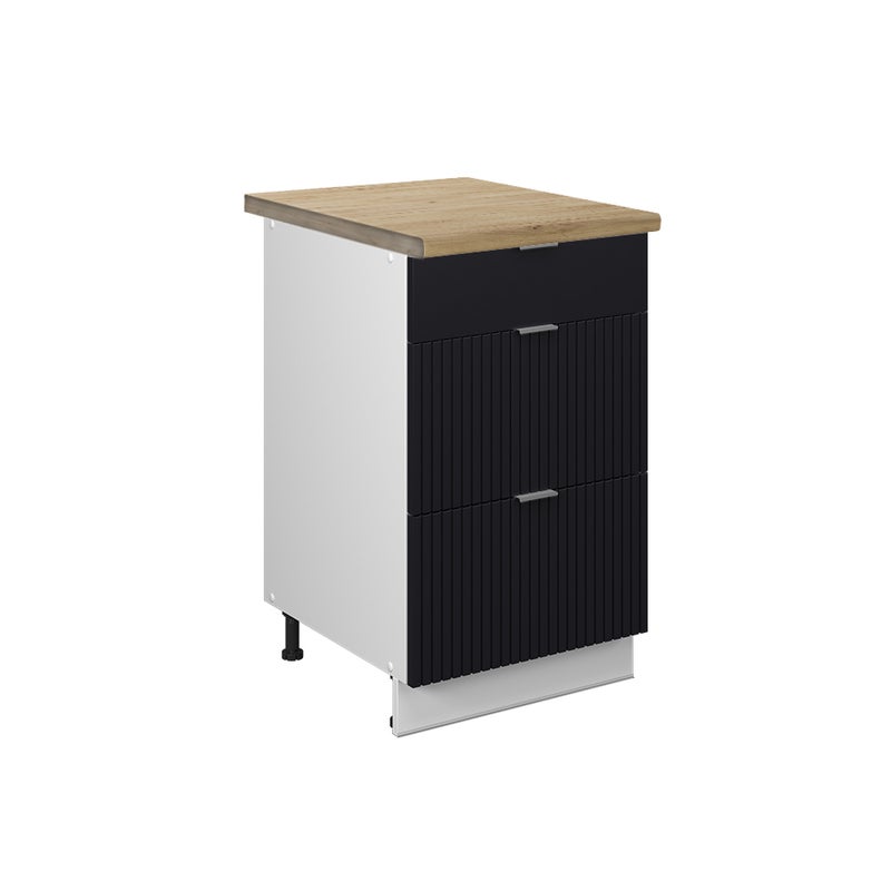 Vicco Szafka dolna do kuchni Fame-Line, Czarne paski, 50 cm , AP Goldkraft