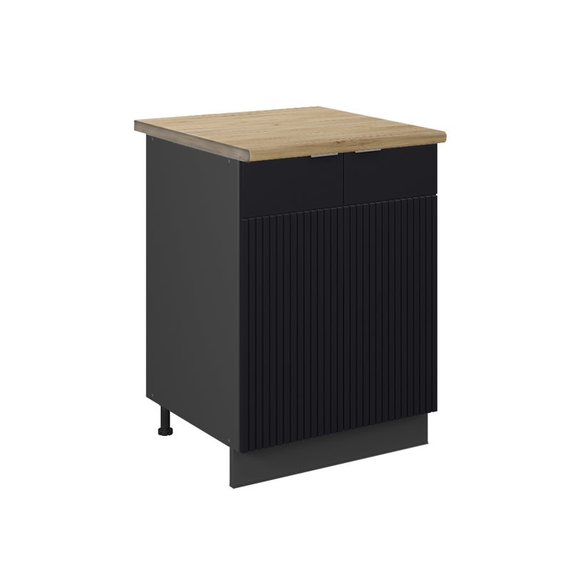 Vicco Szafki kuchenne Fame-Line, Czarne paski, 60 cm , BP Dąb