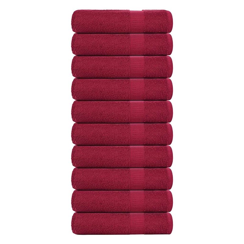 Ręczniki do rąk, FROGN, 10 szt., Bordeaux 50x100 cm, 360 g/m² vidaXL