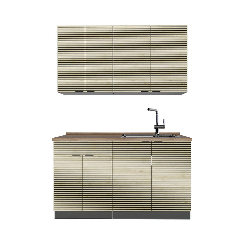 Vicco Pojedyncza kuchnia Fame-Line, Panel dębowy/antracyt, 140 cm , BP Dąb