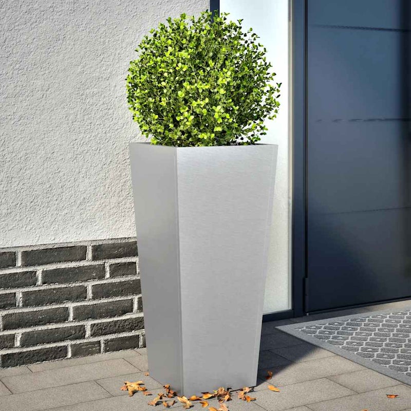 vidaXL Donice ogrodowe, 2 szt., 35x35x75 cm, stal galwanizowana
