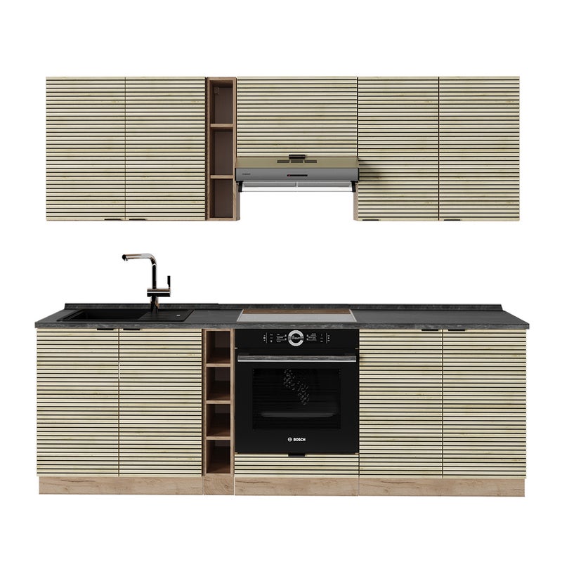 Vicco Szafka kuchenna Fame-Line, Panel dębowy/dąb goldkraft, 235 cm , BP Antracyt