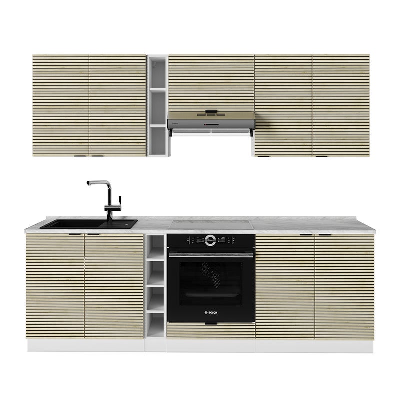 Vicco Szafka kuchenna Fame-Line, Panel dębowy/biały, 235 cm , BP Marmur