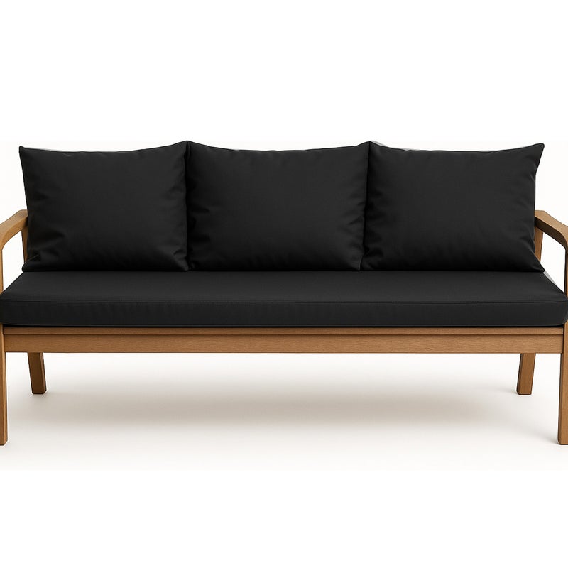 Poduszka ogrodowa na ławkę 140x60x50cm poduszka na meble ogrodowe czarna, poduszka na balkon taras, poducha ogrodowa na huśtawkę