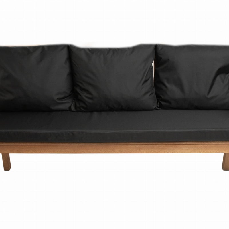 Poduszka ogrodowa na ławkę 150x50x7cm/3x50x56cm Poduszka na ławkę Czarna poduszka na meble ogrodowe Wygodne poduszki na sofę 3 osobową balkon