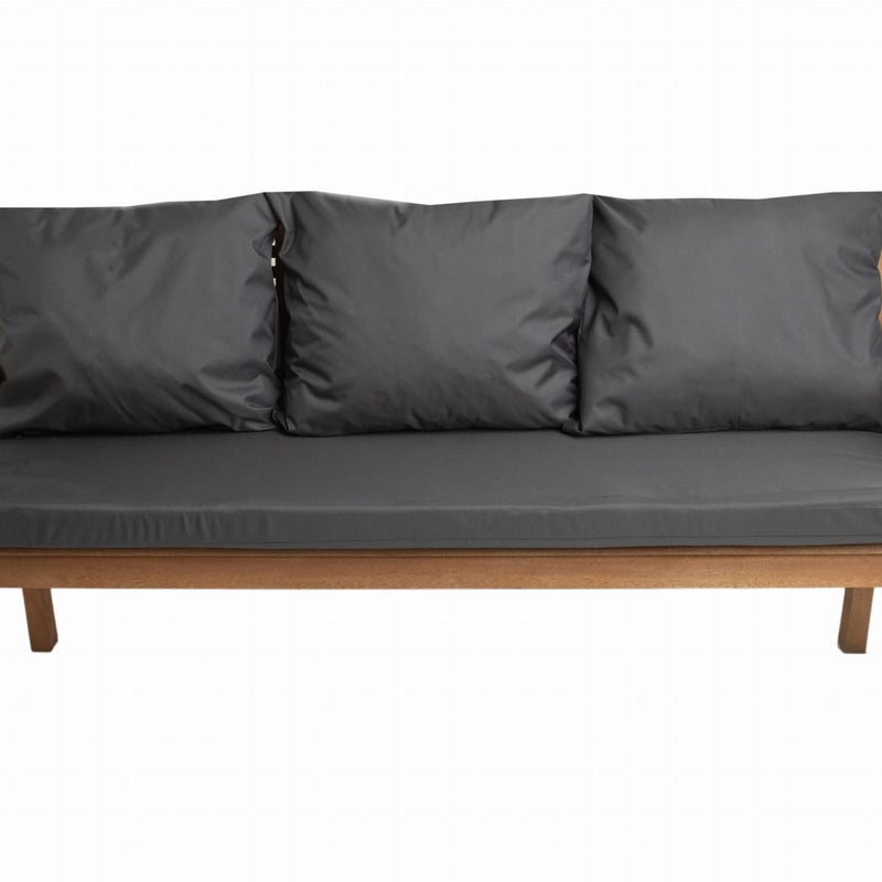 Poduszka ogrodowa na ławkę 150x50x7cm/3x50x56cm Poduszka na ławkę Antracytowa poduszka na meble ogrodowe Wygodne poduszki na sofę 3 osobową balkon