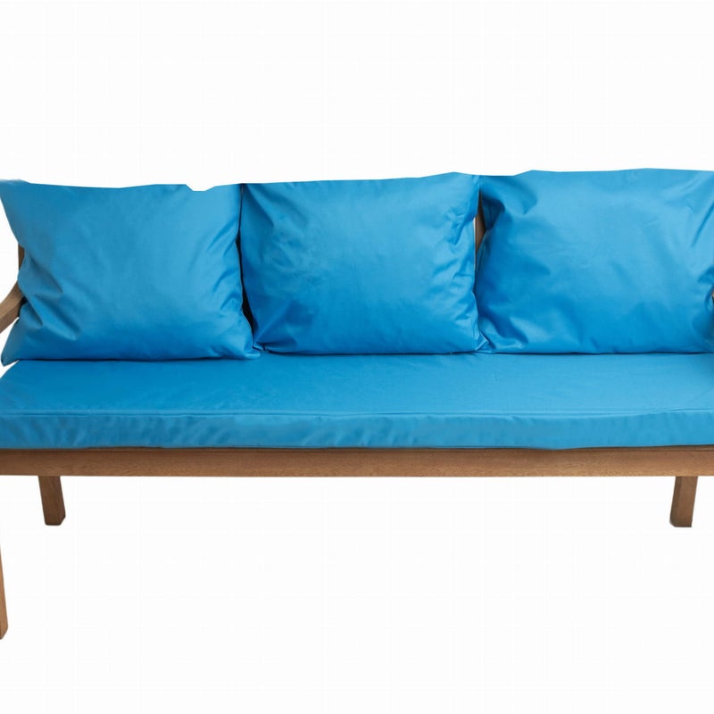 Poduszka ogrodowa na ławkę 150x50x7cm/3x50x56cm Poduszka na ławkę Niebieska poduszka na meble ogrodowe Wygodne poduszki na sofę 3 osobową balkon