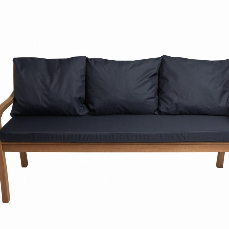 Poduszka ogrodowa na ławkę 150x50x7cm/3x50x56cm Poduszka na ławkę Granatowa poduszka na meble ogrodowe Wygodne poduszki na sofę 3 osobową balkon