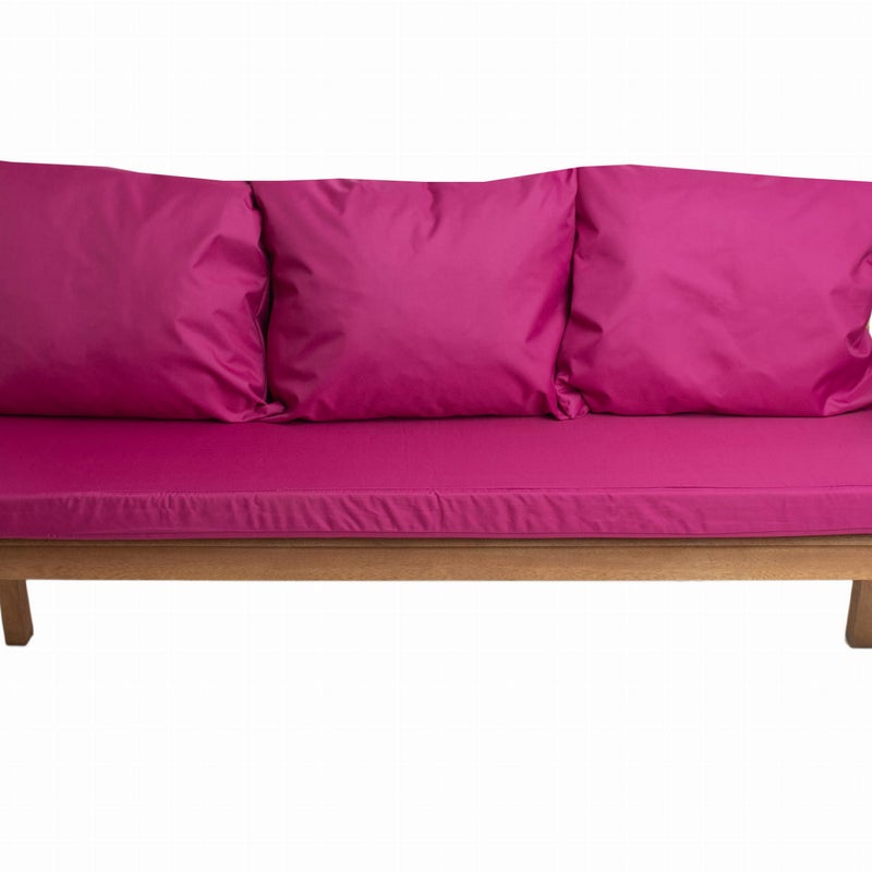 Poduszka ogrodowa na ławkę 150x50x7cm/3x50x56cm Poduszka na ławkę Różowa poduszka na meble ogrodowe Wygodne poduszki na sofę 3 osobową balkon