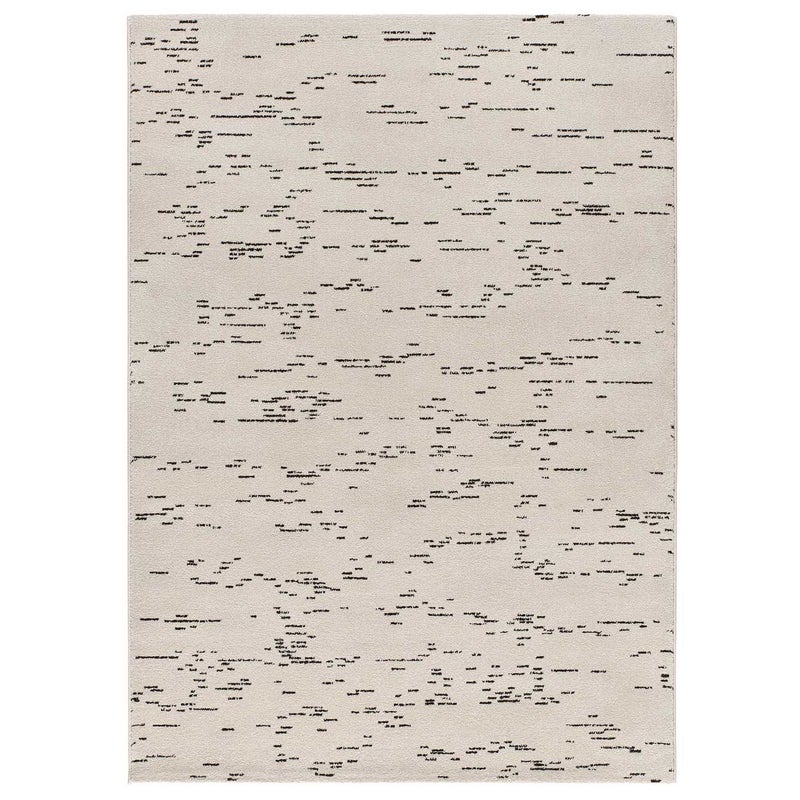 Prostokątny biały dywan do wnętrz 80 x 150 cm abstrakcyjny RETRO - ATTICGO