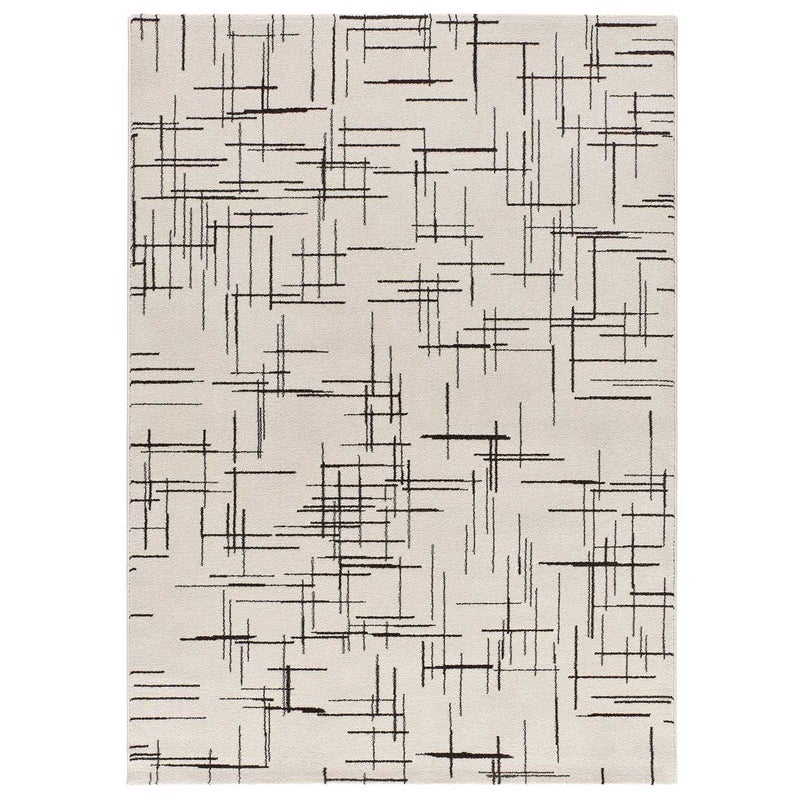 Prostokątny biały dywan do wnętrz 200 x 290 cm abstrakcyjny RETRO - ATTICGO