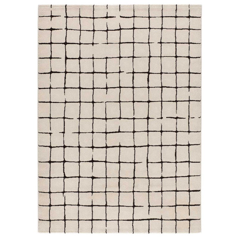 Prostokątny biały dywan do wnętrz 200 x 290 cm abstrakcyjny RETRO - ATTICGO