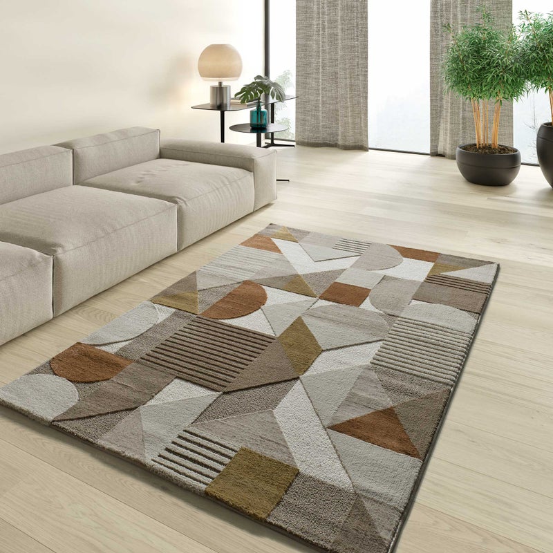 Prostokątny wielokolorowy dywan do wnętrz 140 x 200 cm MELFI geometryczny - ATTICGO