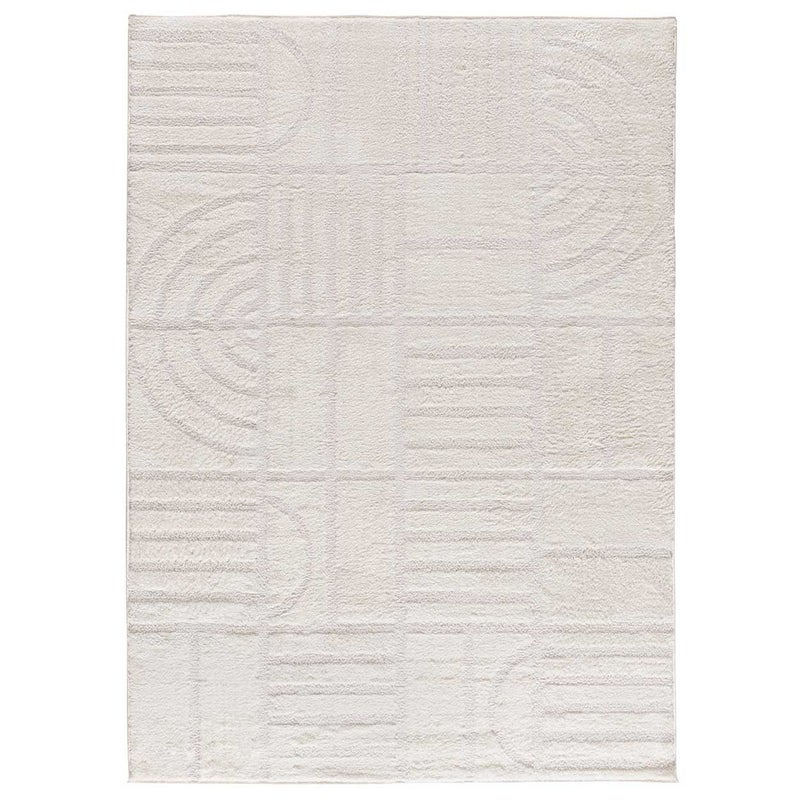 Prostokątny biały dywan wewnętrzny 160 x 230 cm BLANCHE geometryczny - ATTICGO