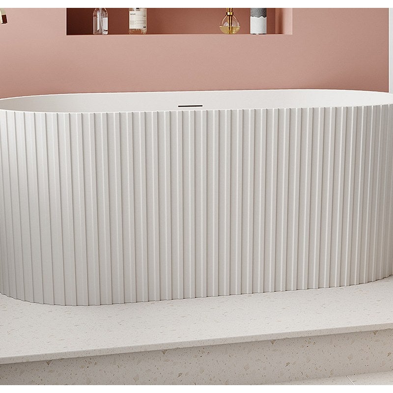 VENTE-UNIQUE Wanna wolnostojąca akrylowa ryflowana - Biały mat - 230 l - 170 x 80 x 58 cm - ALIENA