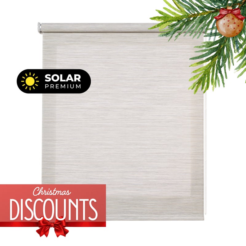 Roleta screen premium, z tkaniną techniczną wysokiej jakości i aluminiowym wykończeniem, rura 38 mm ø, szaro-beżowy 200 x 250 cm