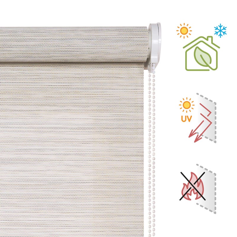 Roleta screen premium, z tkaniną techniczną wysokiej jakości i aluminiowym wykończeniem, rura 38 mm ø, szaro-beżowy 180 x 250 cm