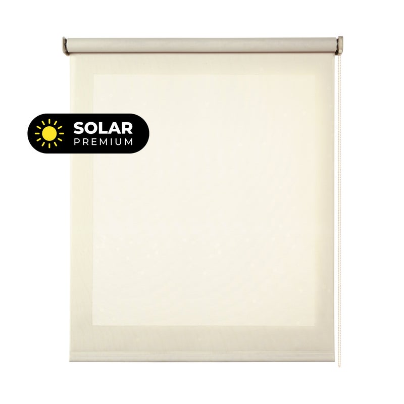 Roleta screen premium, z tkaniną techniczną wysokiej jakości i aluminiowym wykończeniem, rura 38 mm ø, beżowy 140 x 250 cm