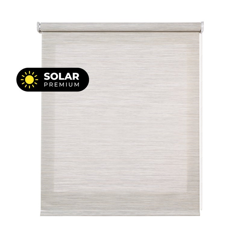 Roleta screen premium, z tkaniną techniczną wysokiej jakości i aluminiowym wykończeniem, rura 38 mm ø, szaro-beżowy 100 x 250 cm