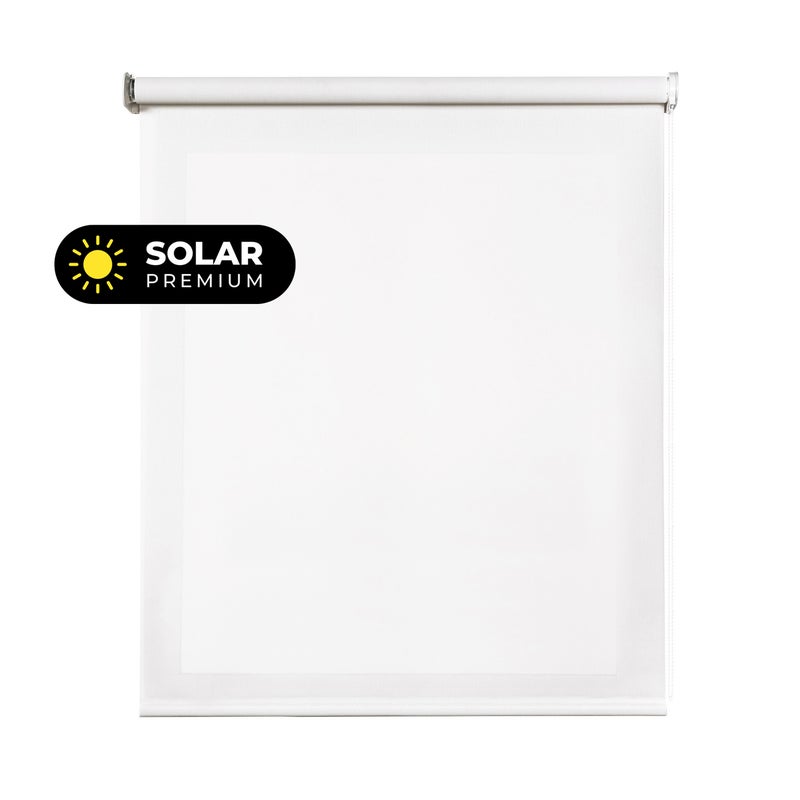 Roleta screen premium, z tkaniną techniczną wysokiej jakości i aluminiowym wykończeniem, rura 38 mm ø, biały 180 x 250 cm