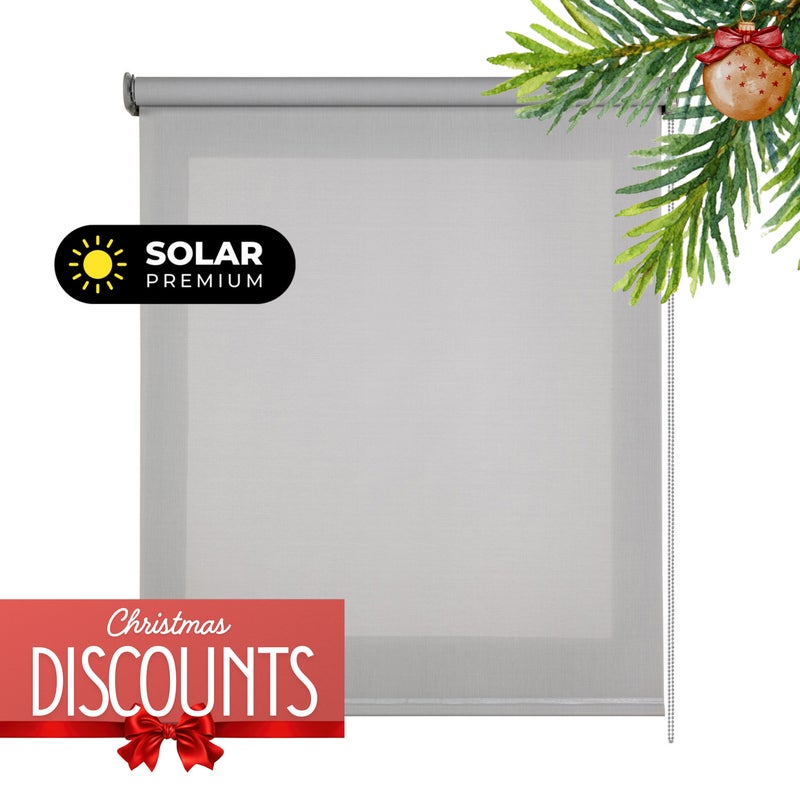 Roleta screen premium, z tkaniną techniczną wysokiej jakości i aluminiowym wykończeniem, rura 38 mm ø, szary 80 x 180 cm