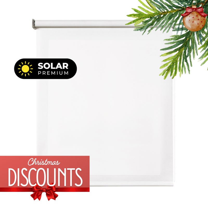 Roleta screen premium, z tkaniną techniczną wysokiej jakości i aluminiowym wykończeniem, rura 38 mm ø, biały 140 x 180 cm