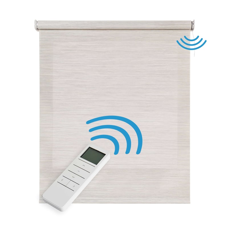 Roleta screen premium, zmotoryzowana, z tkaniną techniczną i aluminiowym wykończeniem, z silnikiem i pilotem, szaro-beżowy 200 x 180 cm