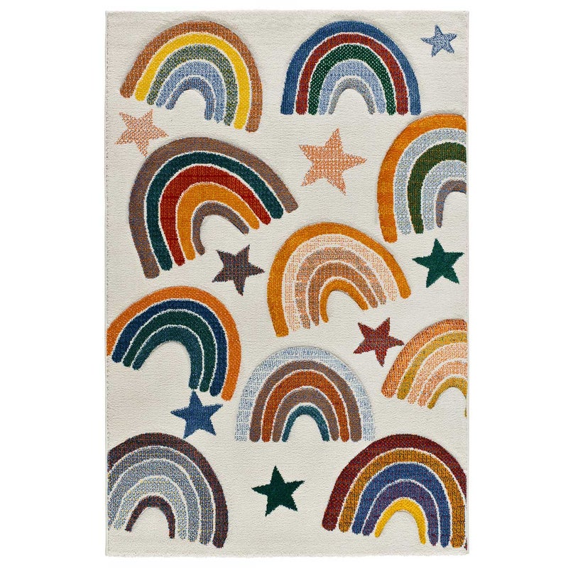 Prostokątny wielokolorowy dywanik 120 x 170 cm BALLOON dla dzieci ze zwierzętami - ATTICGO