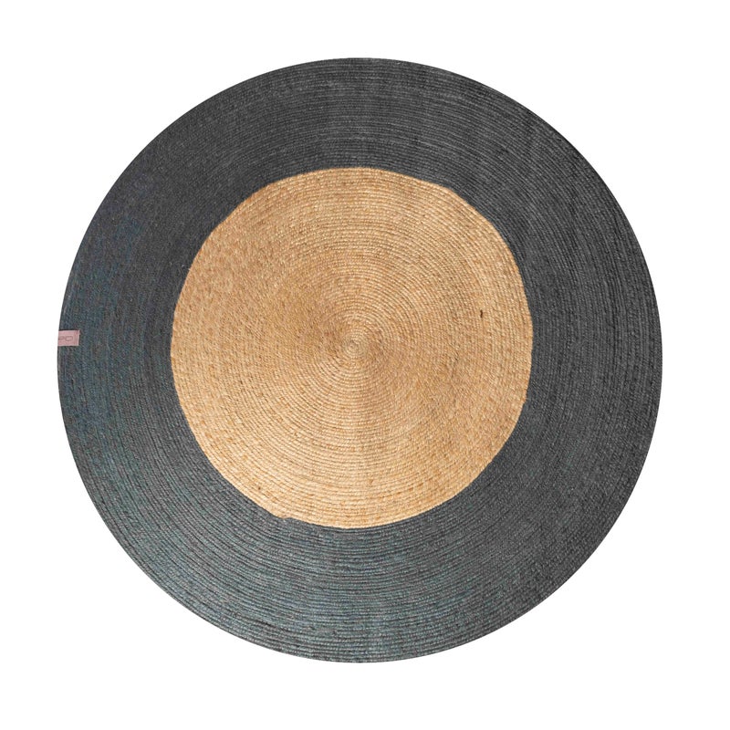 Dywan okrągły Mar Bicolor Dark Grey Ø140 cm – nowoczesny dywan dwukolorowy szary do salonu i sypialni