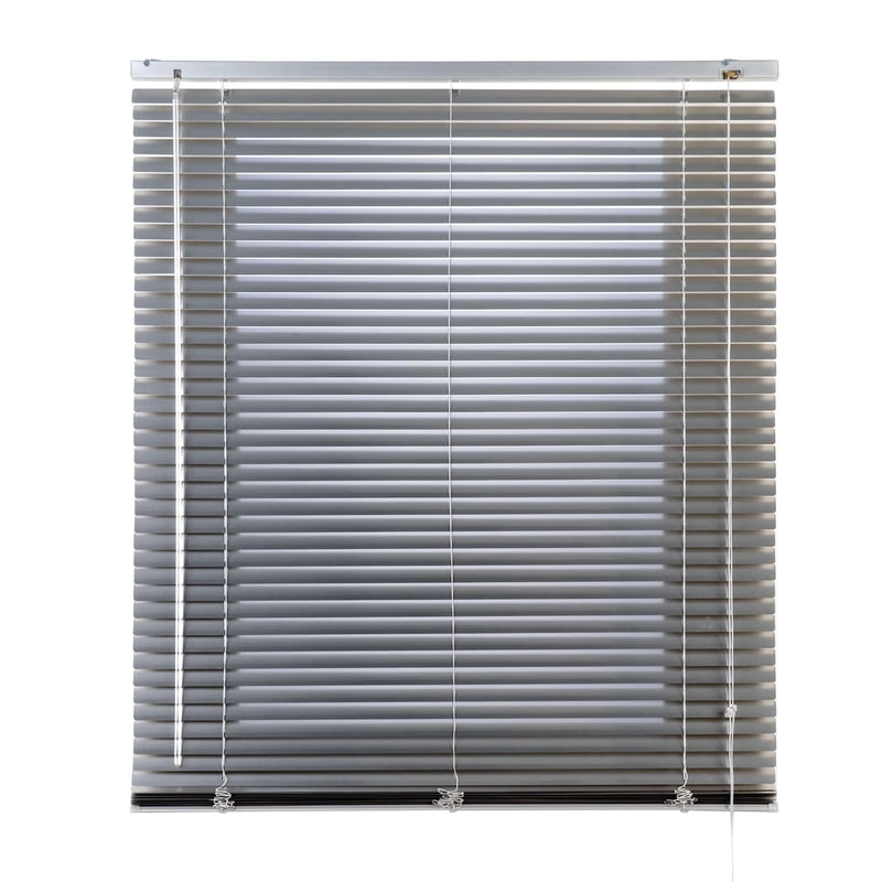Żaluzje aluminiowe z sznurkiem, kolor srebrny, 75 x 160 cm