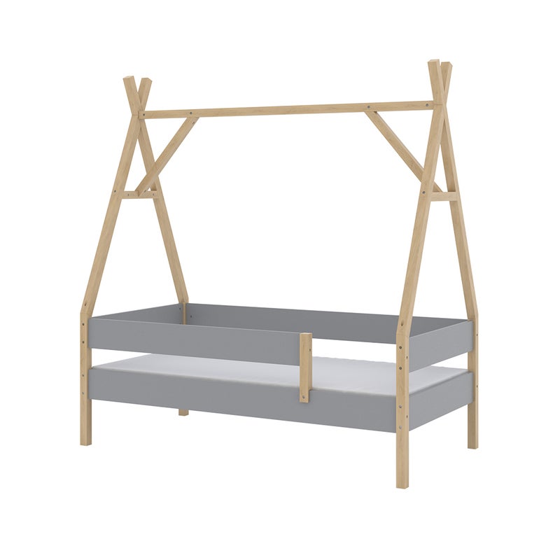 Vitalispa Łóżko tipi Bali, Szary, 80x160 cm z materacem