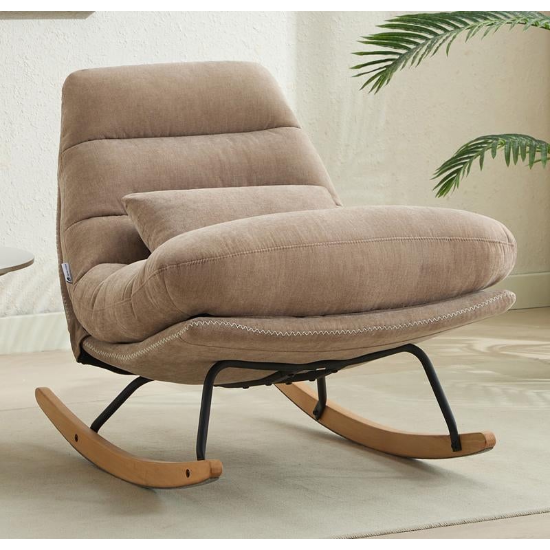 Fotel bujany z tapicerką taupe - RELIACO