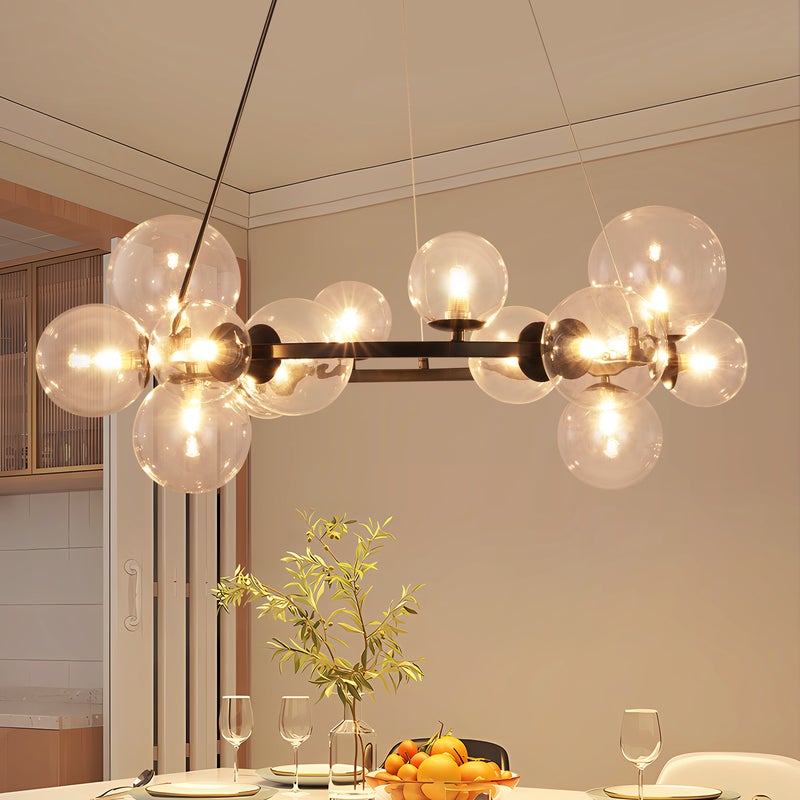 NETTLIFE Lampa wisząca do jadalni Lampa wisząca do salonu - G9 14 płomieni Nowoczesna przezroczysta klatka schodowa