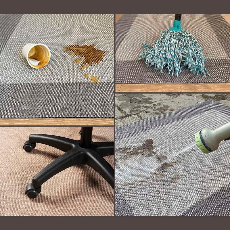 Dywan winylowy Premium najwyższej jakości, dywan do pokoju, zmywalny, antypoślizgowy i wytrzymały, Białe Linie 140x200 cm