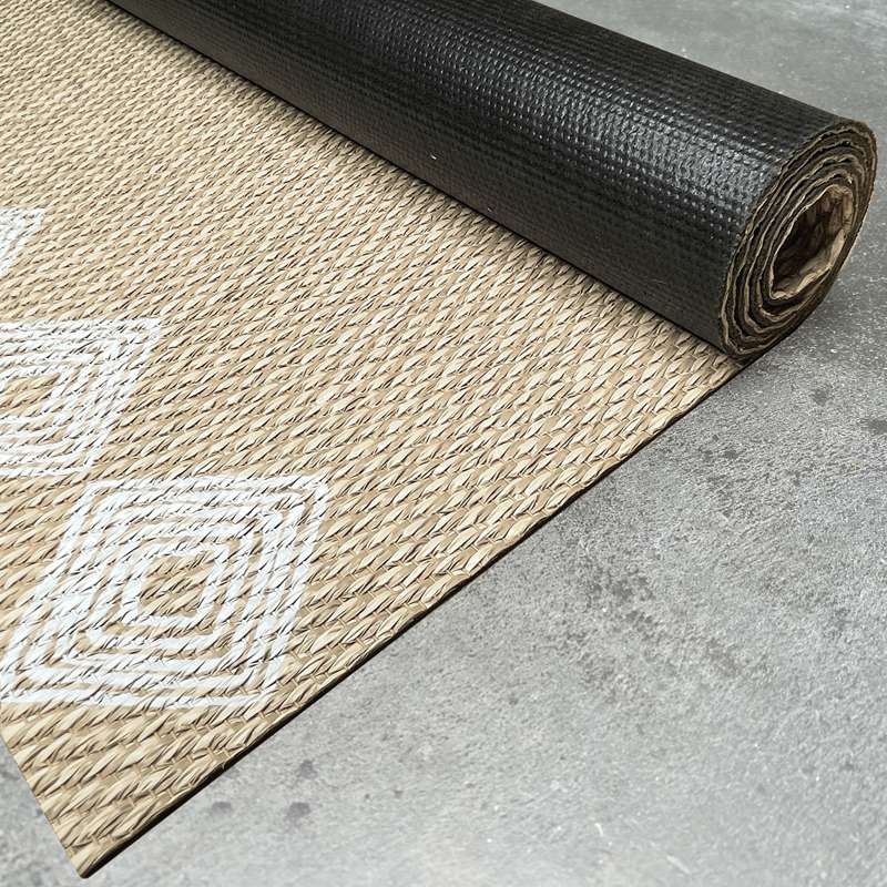 Dywan winylowy Premium najwyższej jakości, dywan do pokoju, zmywalny, antypoślizgowy i wytrzymały, Beżowo-Biały 140x200 cm