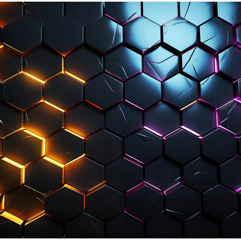 Fototapeta Dla Dzieci Chłopca Heksagony 3D Gaming 300x210 cm Tapeta Do Pokoju Dziecięcego Na Flizelinie