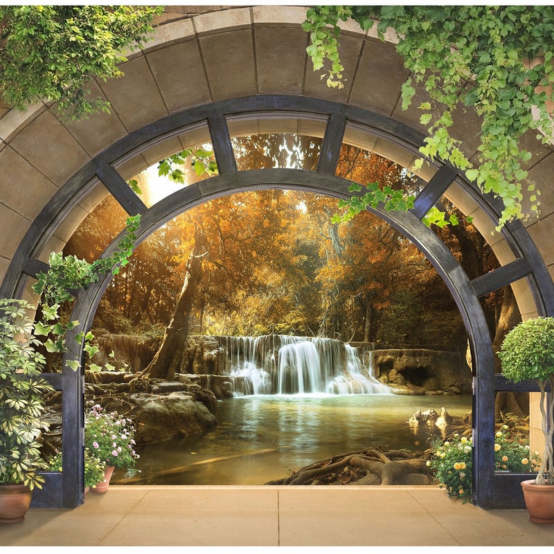 Fototapeta Okno na Las 3D 150x105 cm Tapeta Do Sypialni Salonu Kuchni Na Flizelinie