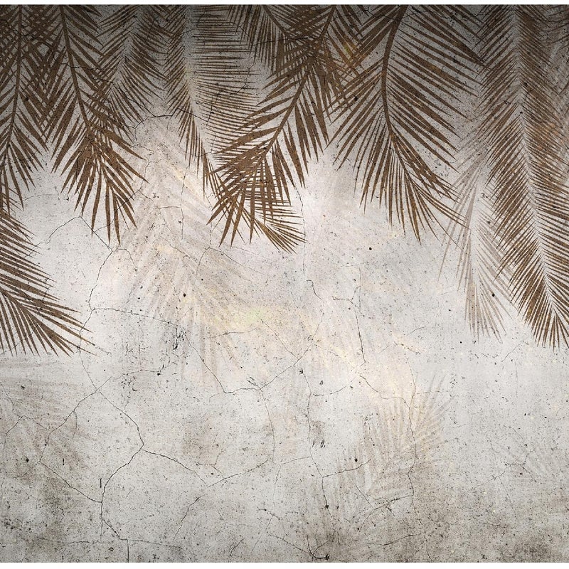 Fototapeta Liście Beton Abstrakcja Brązowy 150x105 cm Tapeta Do Sypialni Salonu Kuchni Na Flizelinie