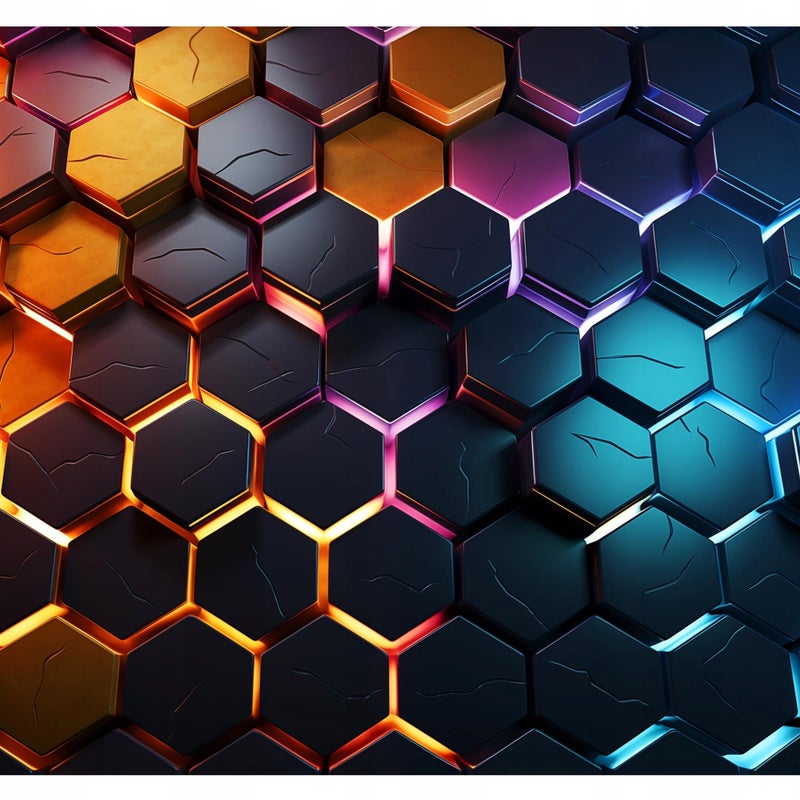 Fototapeta Dla Dzieci Chłopca Heksagony 3D Gaming 400x280 cm Tapeta Do Pokoju Dziecięcego Na Flizelinie