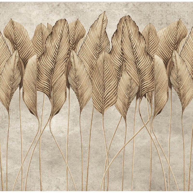 Fototapeta Liście Beton Abstrakcja Brązowy 150x105 cm Tapeta Do Sypialni Salonu Kuchni Na Flizelinie