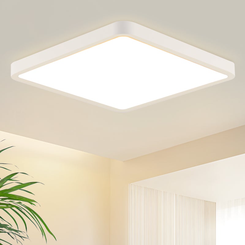 NETTLIFE Płaska lampa sufitowa LED 23CM 3000 18W kwadratowa sypialnia biała dioda LED na stałe zintegrowana