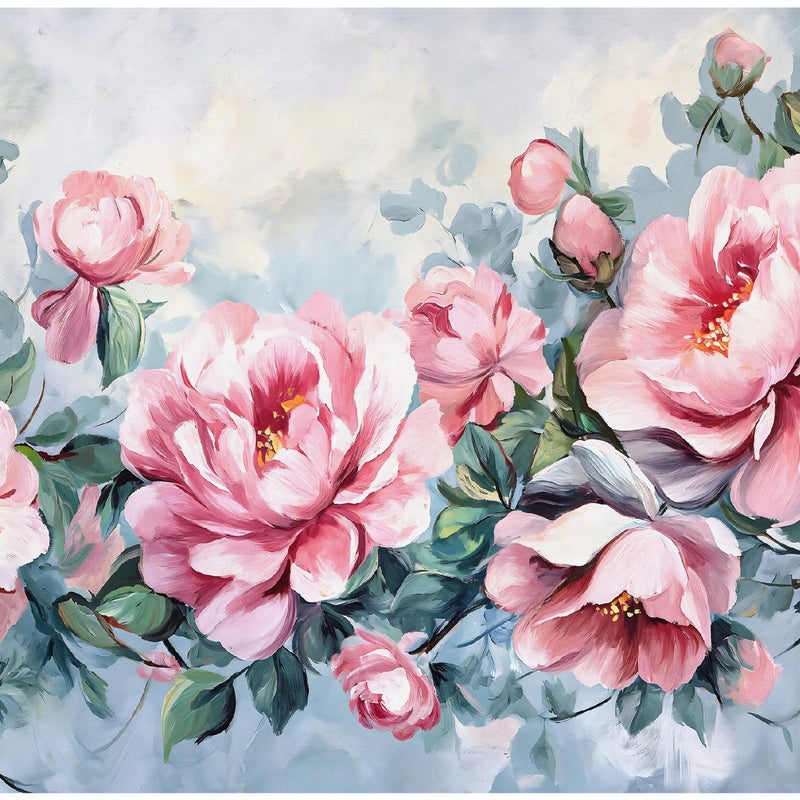 Fototapeta Kwiaty Róże Natura Niebieski 400x280 cm Tapeta Do Sypialni Salonu Kuchni Na Flizelinie