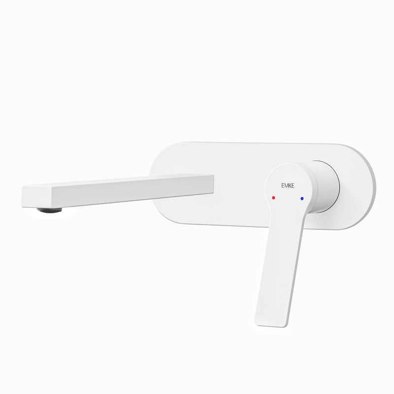 EMKE Bateria umywalkowa ścienna biały matowy bateria podtynkowa umywalkowa