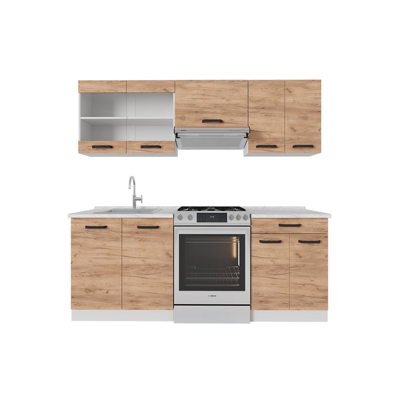 Vicco Moduł kuchenny R-Line, Gold power dąb/biały, 200 cm BP Antracyt