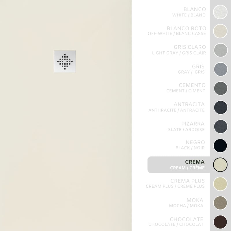 SOULHOME Brodzik prysznicowy– Żywica– Gel Coat– Gładka/Kamienna tekstura – Antypoślizgowy – Kolor kremowy – 80X75- Niski 3 cm– Standard