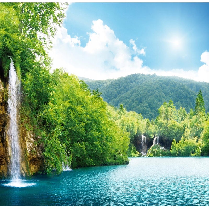 Fototapeta Wodospad Las Natura 150x105 cm Tapeta Do Sypialni Salonu Kuchni Na Flizelinie