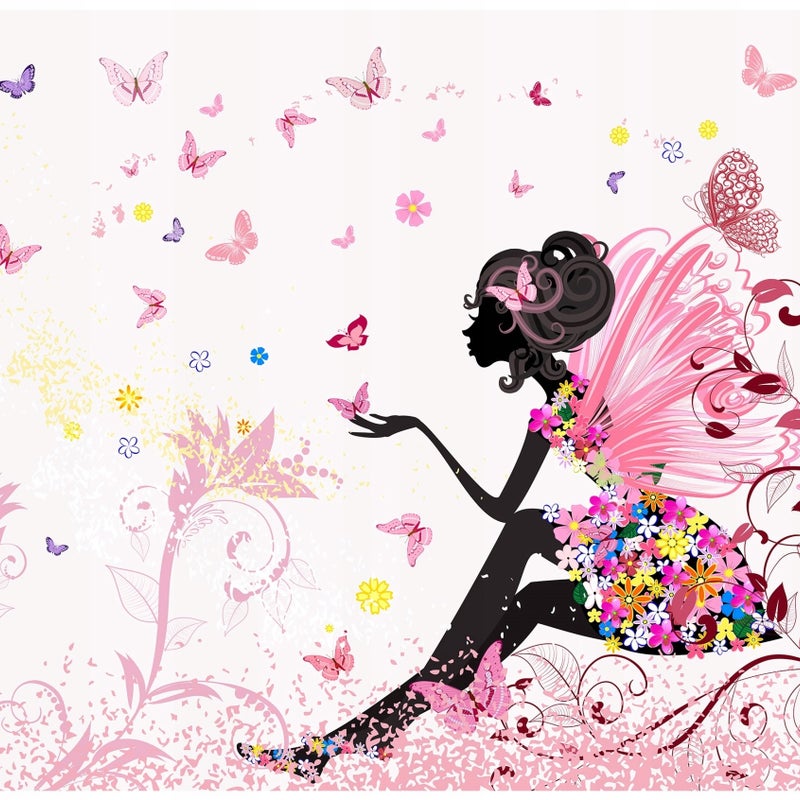 Fototapeta Dla Dzieci Dziewczynki Wróżka Motyle 350x250 cm Tapeta Do Pokoju Dziecięcego Na Flizelinie