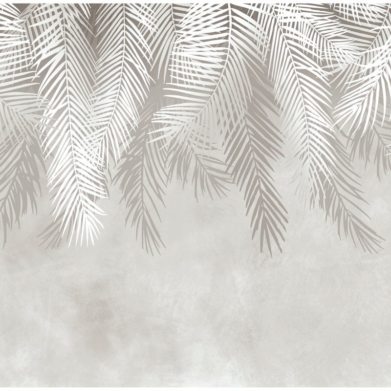 Fototapeta Liście Palmy Beton 300x210 cm Tapeta Do Sypialni Salonu Kuchni Na Flizelinie