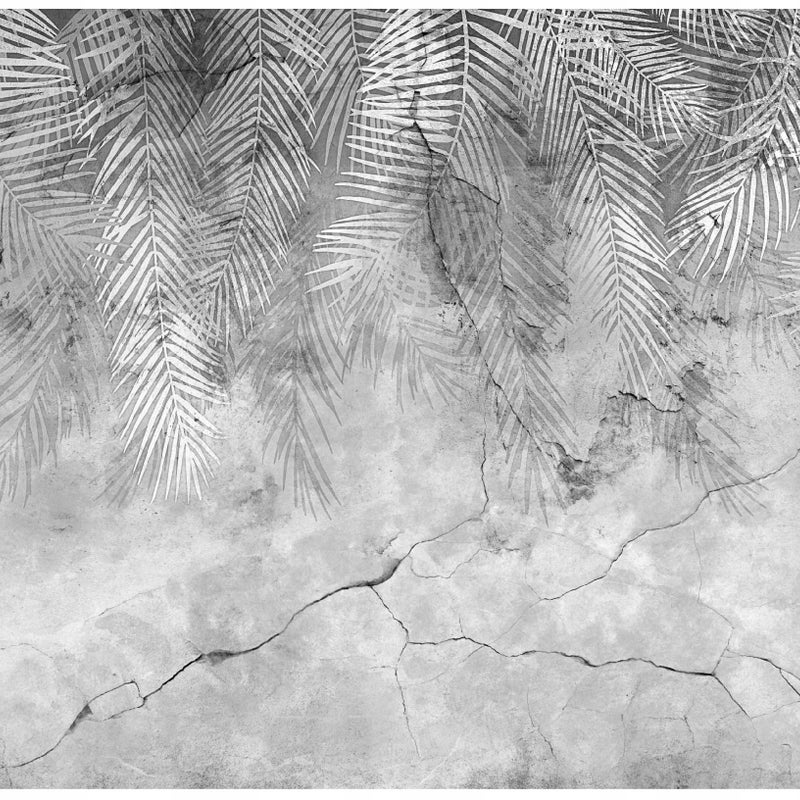 Fototapeta Liście Palmy Beton Szary 150x105 cm Tapeta Do Sypialni Salonu Kuchni Na Flizelinie