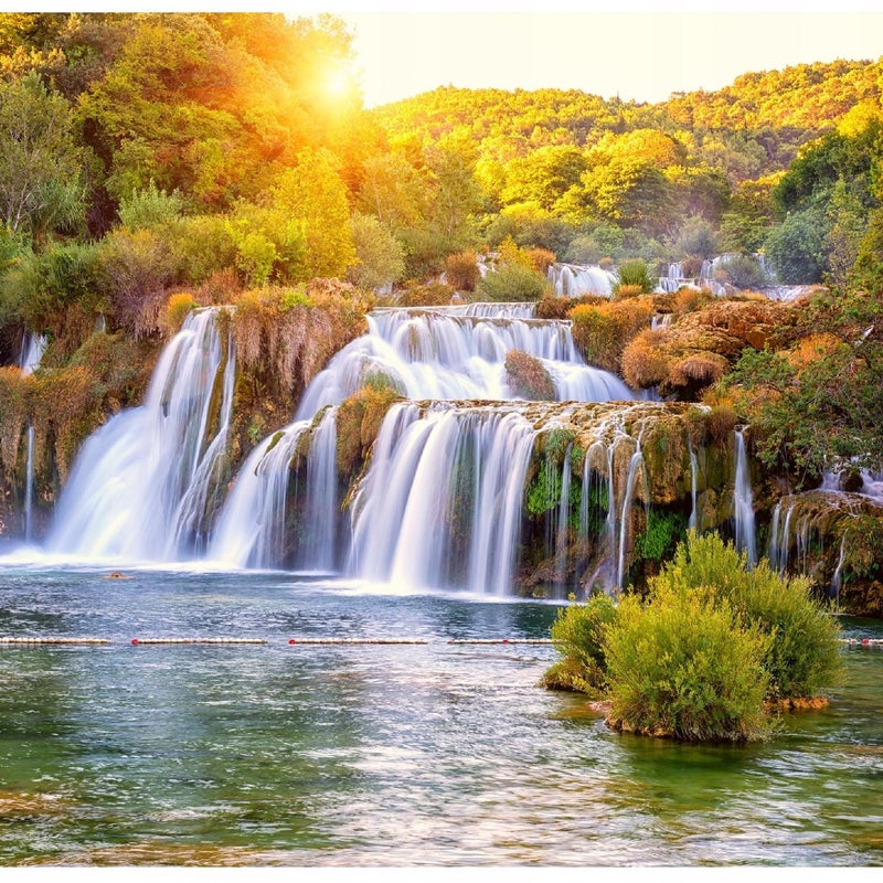 Fototapeta Wodospad Las Natura Drzewa 200x140 cm Tapeta Do Sypialni Salonu Kuchni Na Flizelinie